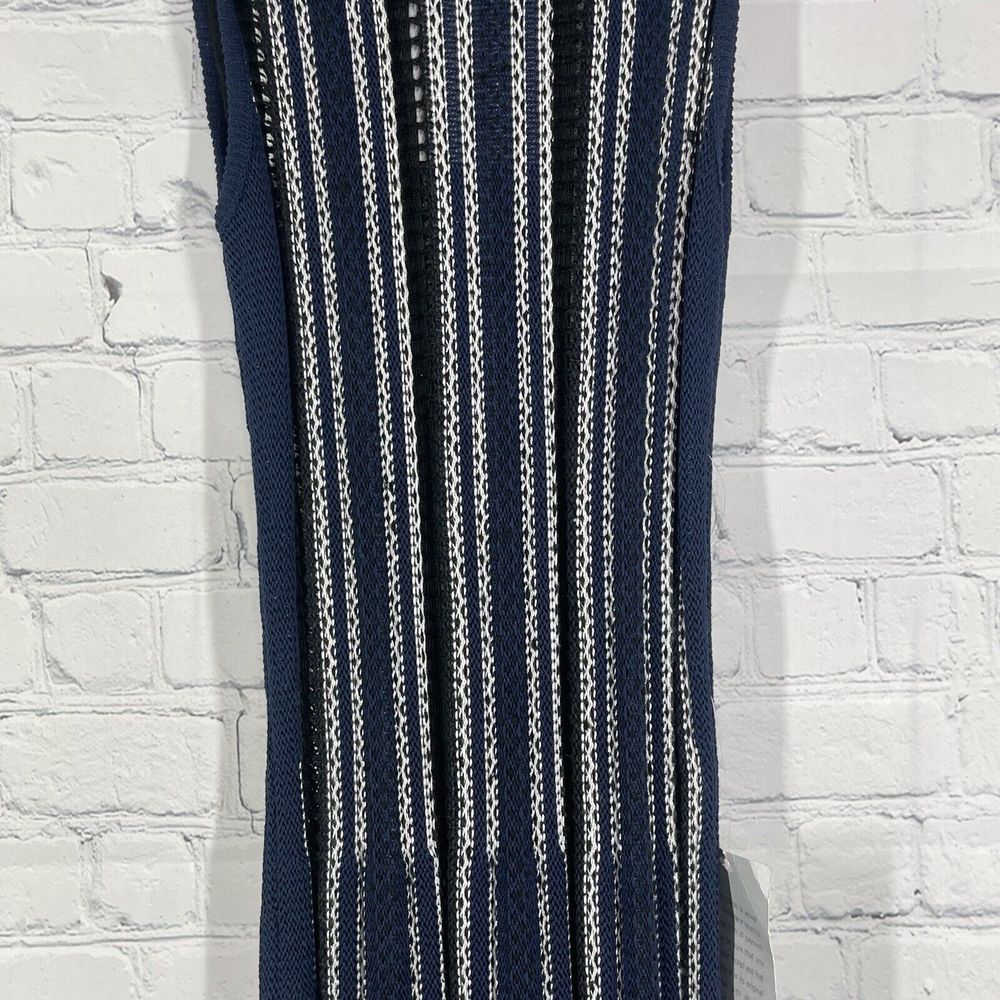 Harlyn Fit and Flare Dress Women’s Medium Navy Blue Sleeveless Open Knit Fit NWT - Picture 7 of 16